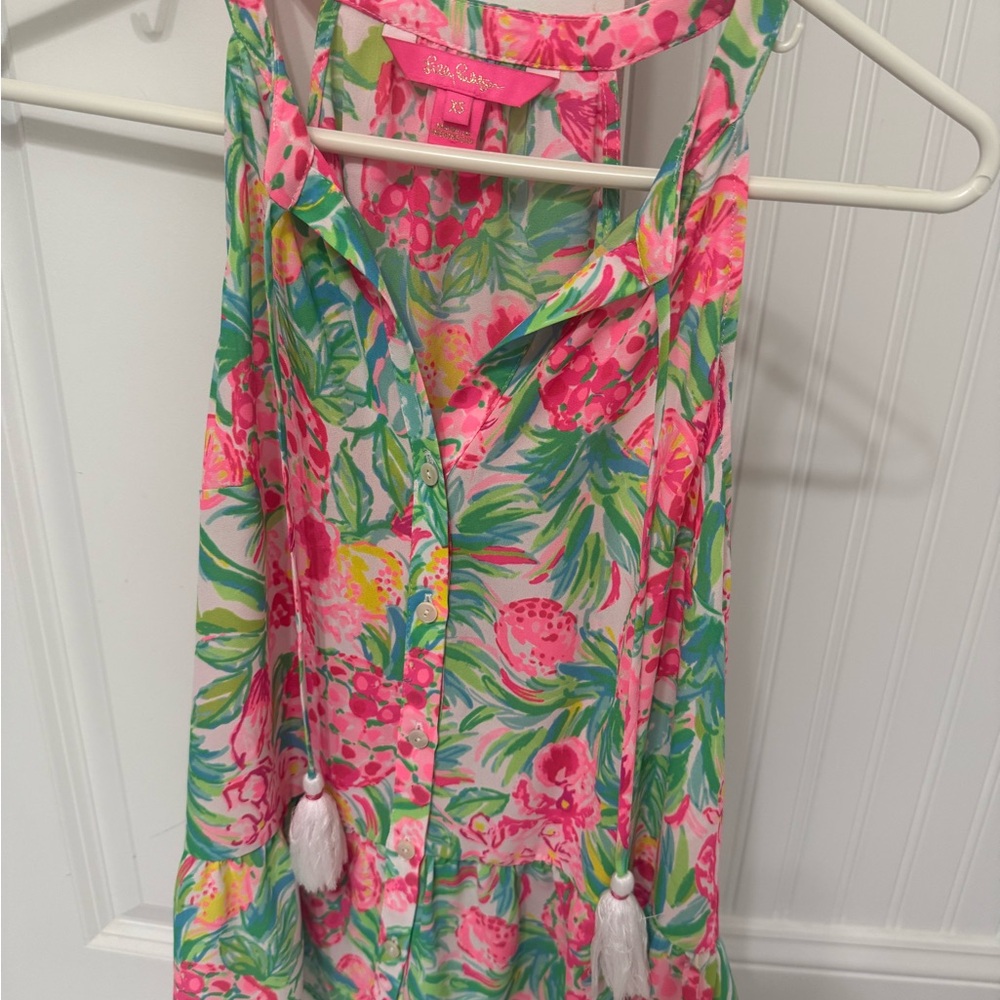 Lily Pulitzer Floral Halter Top with Tassels